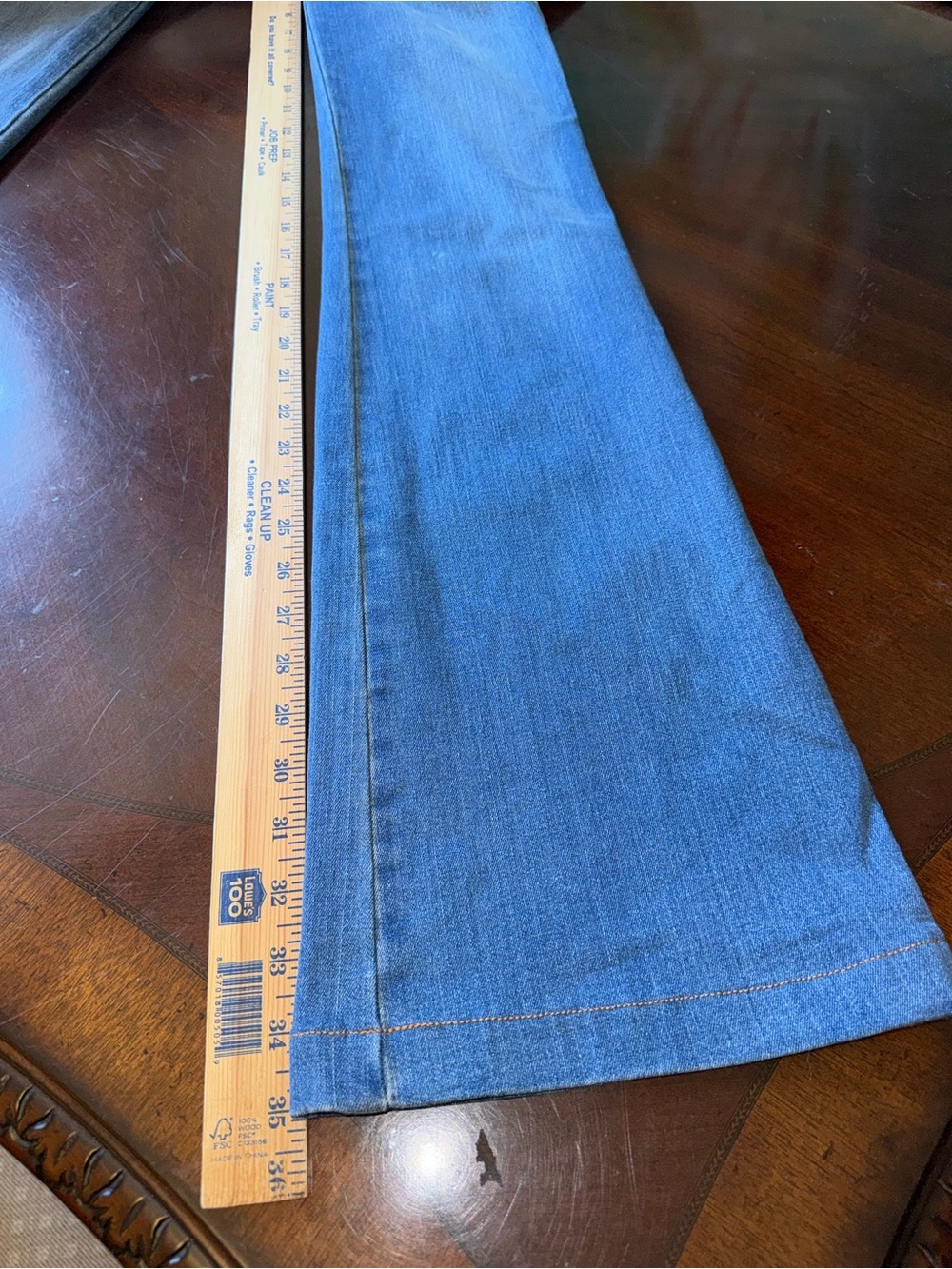 Spanx Flare Jeans Medium Wash Pull On High Waisted Denim Blue Size M 35" Inseam - Picture 7 of 8